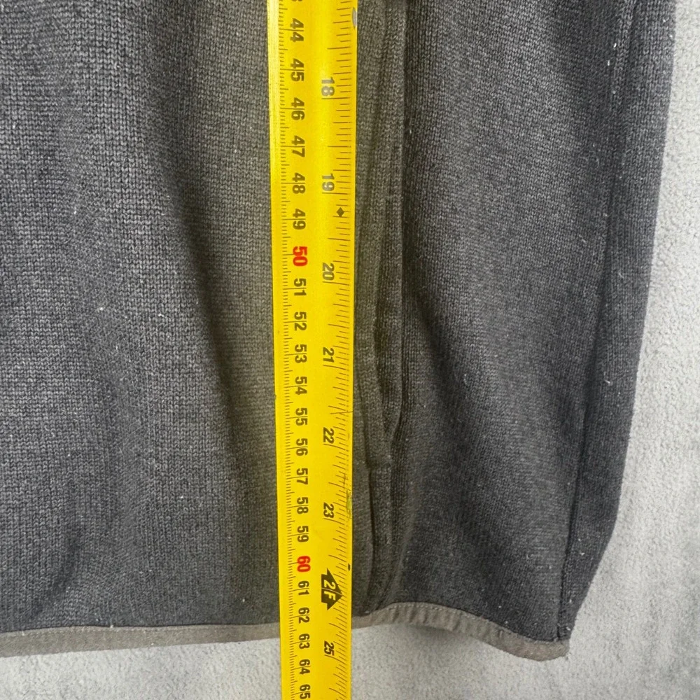 LL‎ Bean Mens Sweater Fleece Pullover Charcoal Gray Snap Neck L REG 298056
